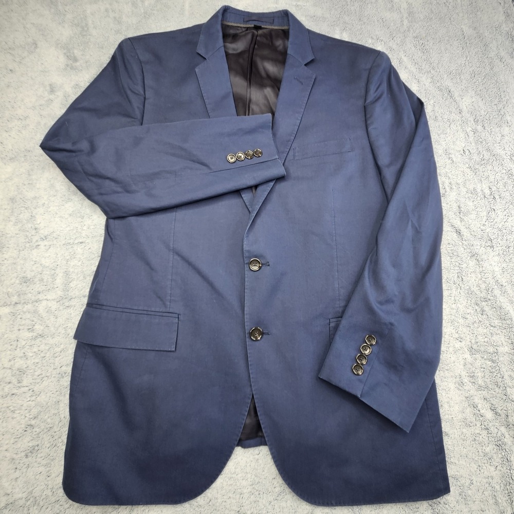 J Crew Ludlow Blazer Men's 44R Navy Blue Sport Coat Slim Fit Cotton Jacket Italy